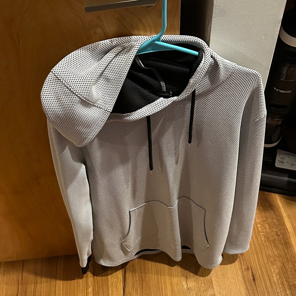 Gray and Black Hooded Sweatshirt